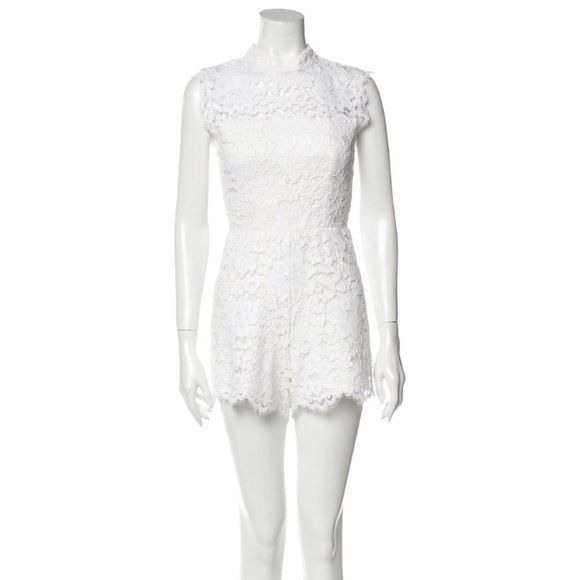 Alexis white lace open back romper - Picture 4 of 4